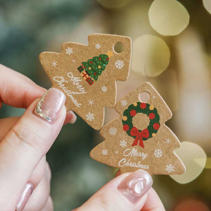 Fiasrel Decoration Card Flower Bouquet Tags Santa Claus Tags for Decorating The Christmas Tree