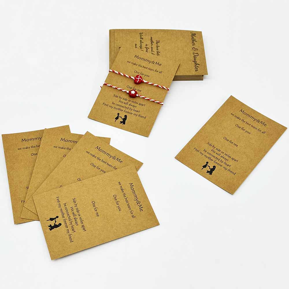 Fiasrel 20/50/100pcs Mother Daughter Bracelet Cards
