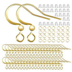 Fiasrel 10/20/50pairs Copper Plated with Sterling Silver Fish Hook Findings Earwire with Ball Hook Earrings for Jewelry Making Accessories