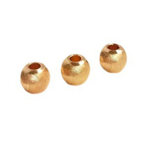 Fiasrel 20pcs 3-10mm 14K Gold Cat's Eye Spiral Beads Round Brass Jewelry Beads