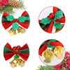 Fiasrel 5/20pcs Mini Bow Christmas Tree Decoration Christmas Bow Bell Handmade Ribbon Hanging