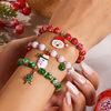 Fiasrel 3pcs Xmas Party Jewelry Bracelet Gifts Stackable Colorful Beaded Stretch Christmas Bracelets Kit