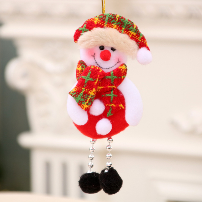 Fiasrel 1/4pcs Christmas Ornaments Xmas Gift Snowman Santa Claus Tree Toy Doll Hang Decoration