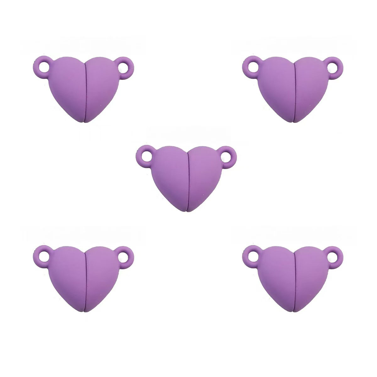 Fiasrel 10pcs DIY Jewelry Bracelet Alloy Multicolor Magnet Heart-Shaped Connectors Charm Pendants Beads