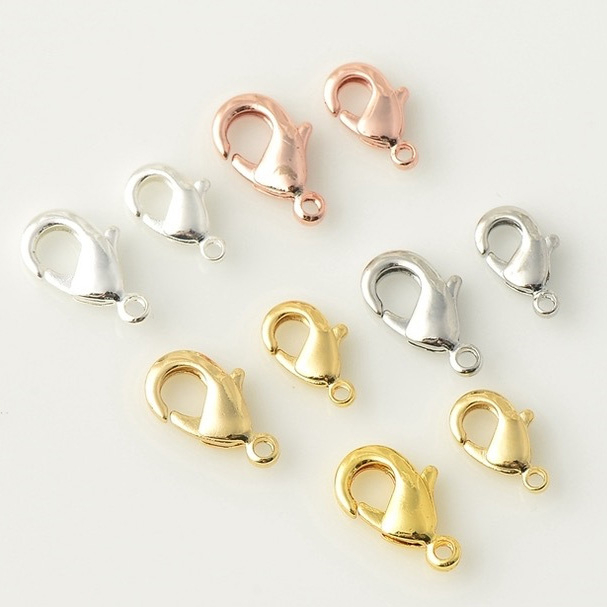 Fiasrel 20pcs DIY Jewelry Findings Components Gold Plated Metal Necklace Bracelet Lobster Clasp for Jewelry Making