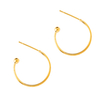 Fiasrel 5/10/50pais 18K Gold Plated Round Light Stud Earrings Accessories Brass Plated Real Gold Hypoallergenic Stud Earrings