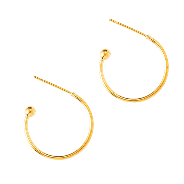 Fiasrel 5/10/50pais 18K Gold Plated Round Light Stud Earrings Accessories Brass Plated Real Gold Hypoallergenic Stud Earrings