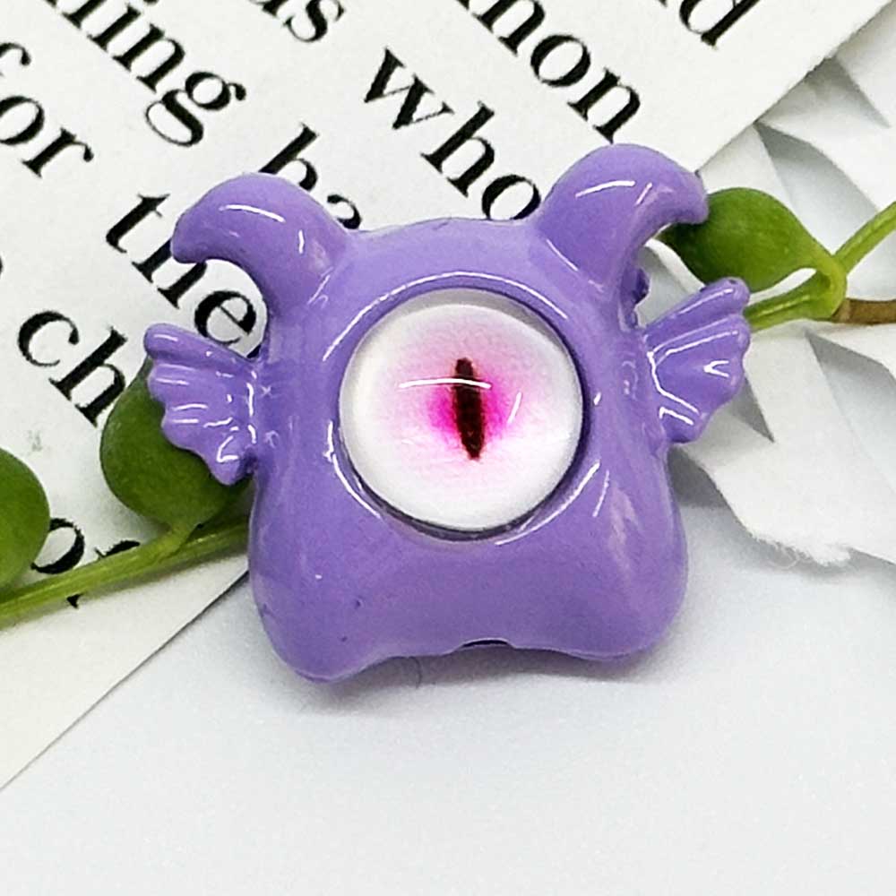 Fiasrel 10pcs Alloy Painted Metal Fashion Beadss Small Cyclops Charms Beads for DIY Jewelry Making