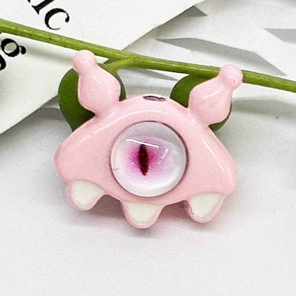 Fiasrel 10pcs Fashion Cute Simple Monster Eyes Cartoon Jewelry Beads for Women Girls