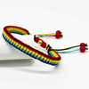 Fiasrel Rainbow Bracelet Handmade Colorful Rope Cord Woven Adjustable Friendship Bracelet
