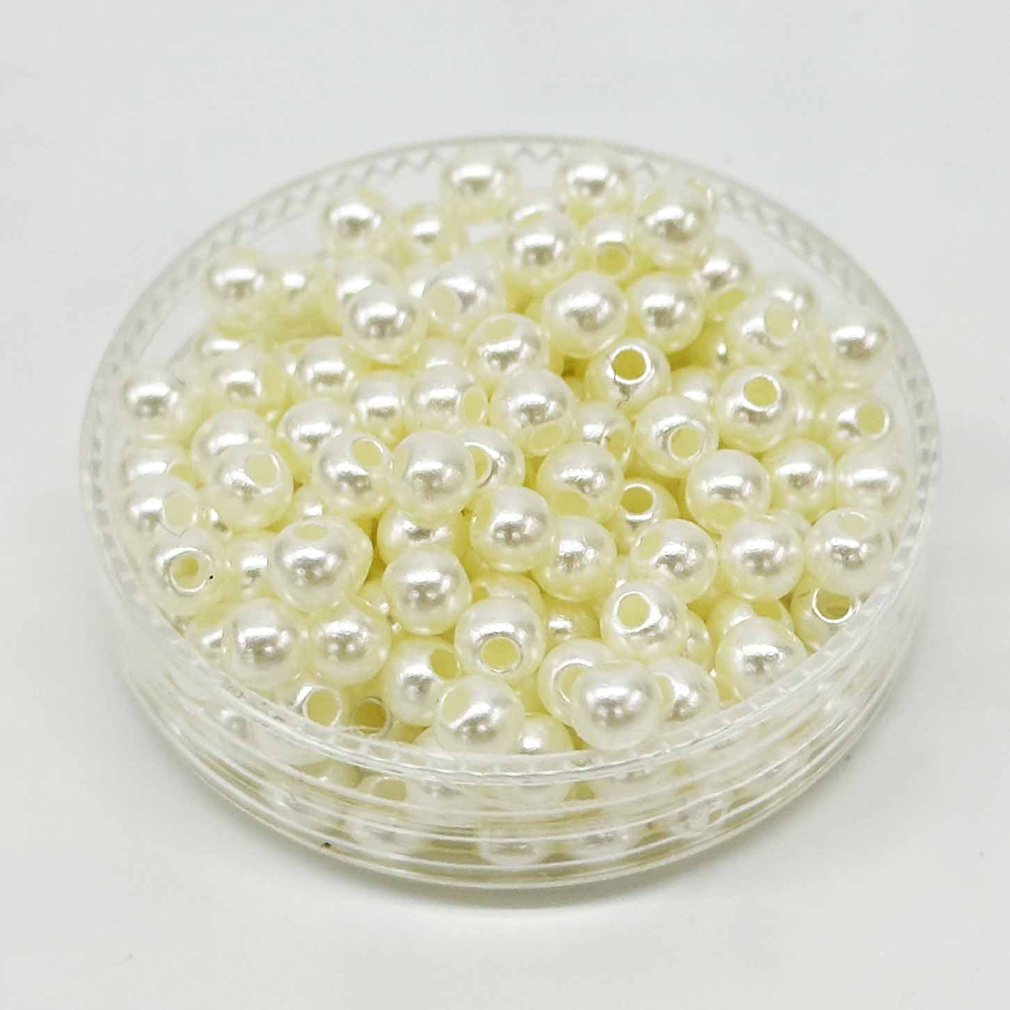 Fiasrel 4/6/8/10/12/14/16/18/20mm Plastic White Pearl Beads DIY Wholesale Jewelry Making Loose Beads
