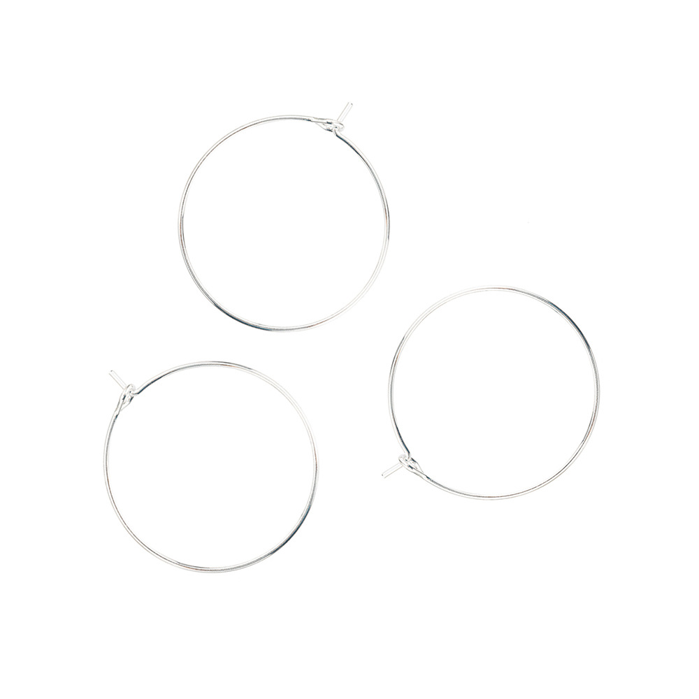 Fiasrel 10/50pais Handmade DIY Earrings Accessories Multi-size Circle Pendant Gold Silver Earring Hoops