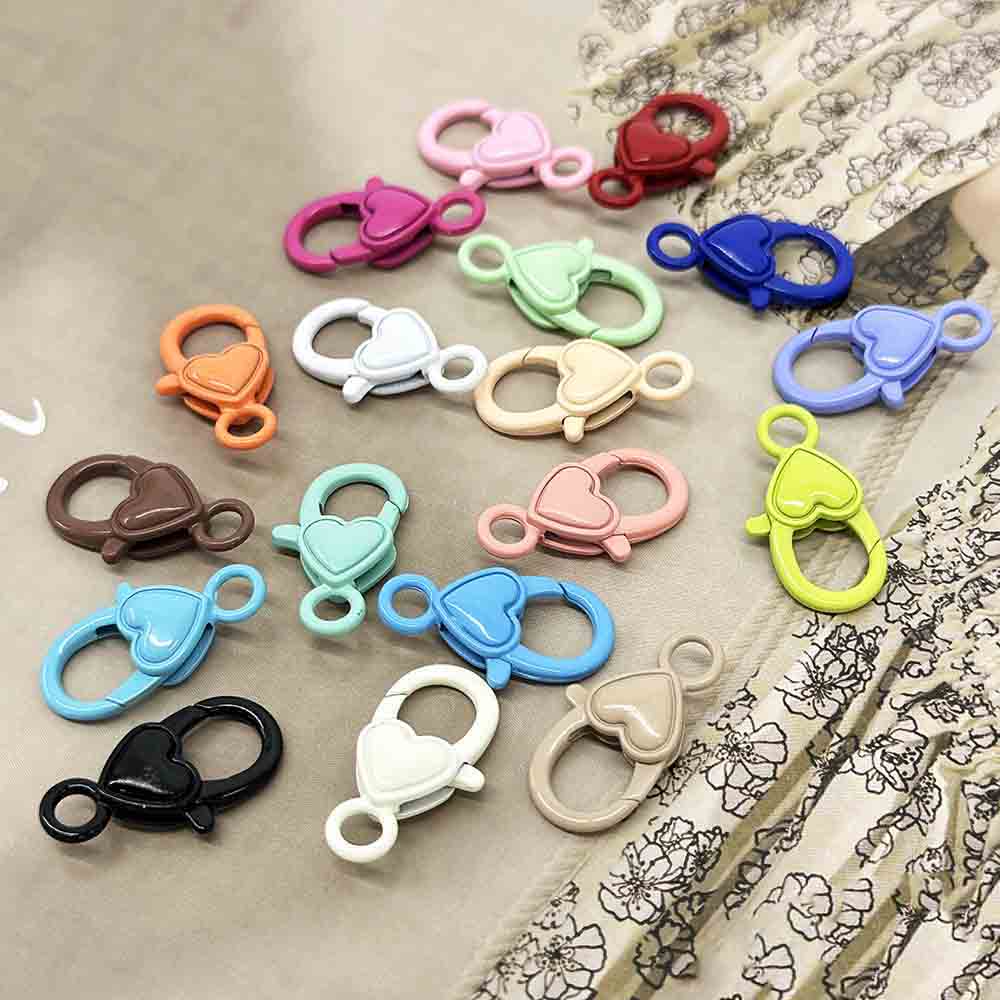 Fiasrel 10/50pcs Mixed Spray Painted Alloy Lobster Clasps Hooks Connectors for Jewelry Bracelet Necklace Making