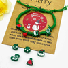 Fiasrel 2pcs Cartoon Christmas Painting Series Christmas Beads for DIY Jewelry Crafts Making Chain Beaded Accessory