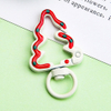 Fiasrel 9cs Multifunctional Decorative Buckle DIY Hand-painted Alloy Open Ring Christmas Tree Spring Buckle for Bag Mobile Phone Chain Pendant