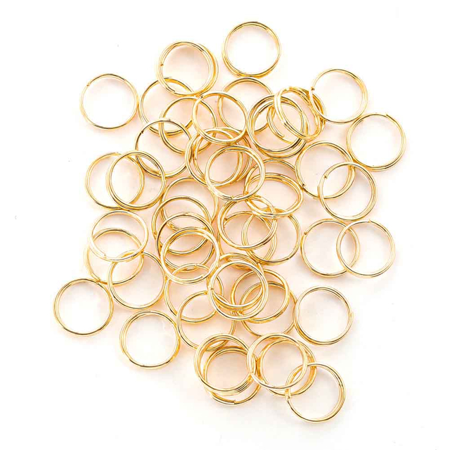 Fiasrel 100pcs Metal Round Split Key Ring for Blank Keychain