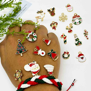 Fiasrel 15-20mm 15/30/48/100pcs Alloy DIY Christmas Charm Pendant Set-Christmas Hat Tree Bear Snowmen Deer Snowflakes Pendants for DIY Jewelry Making Necklaces Bracelets Earrings Crafts Supplies