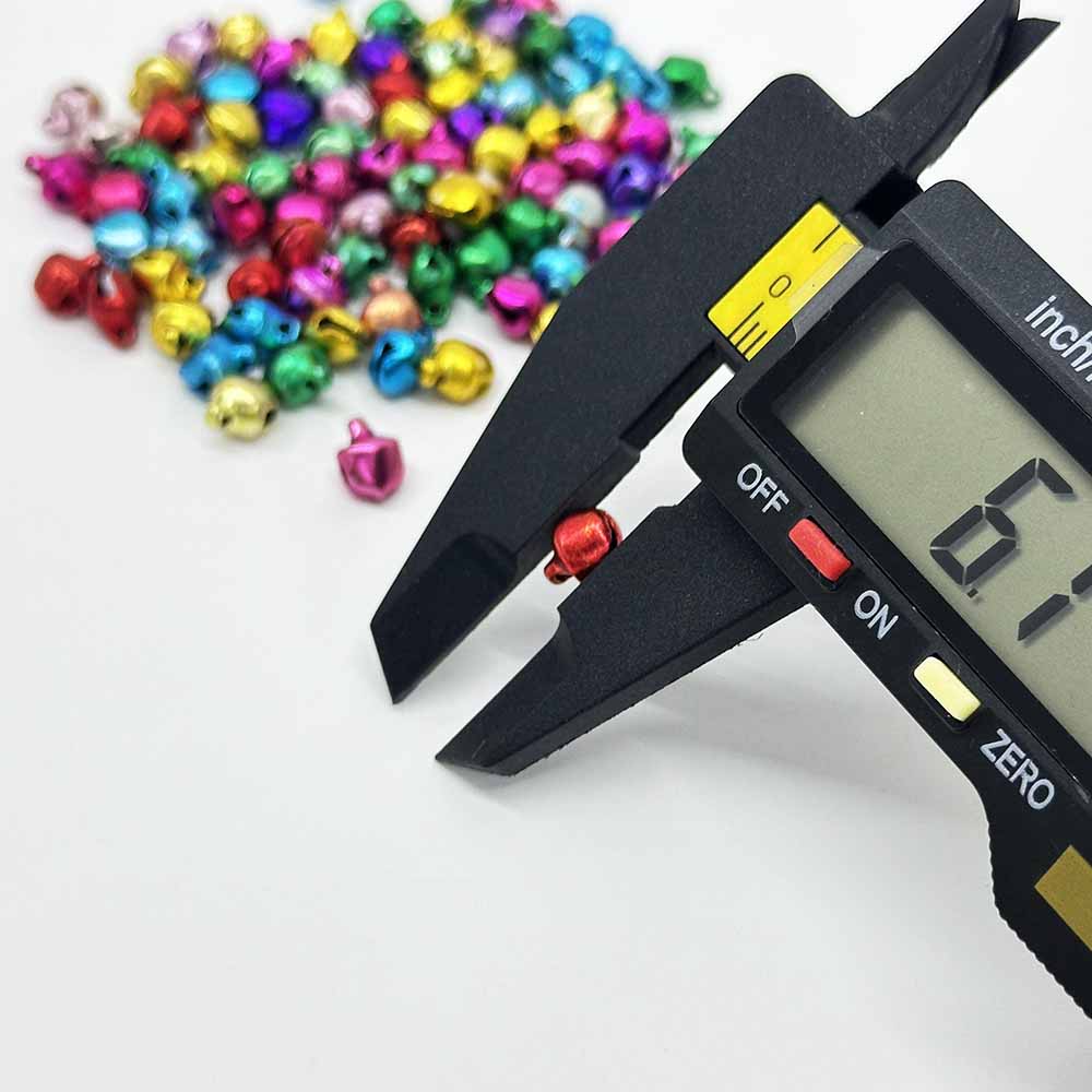 Fiasrel 50pcs/Lot 6/8/10mm Mini Jingling Bell Christmas Party Pendant Beads Cat Dog Pet Pendant Beads for Bracelets Accessories Gifts Clothing Hats Decorative DIY Jewelry Crafts Making Accessory