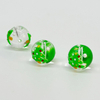 Fiasrel 5pcs Christmas Glass Beads Snowman Snowflakes Christmas Santa Hat Christmas Stocking Christmas Candy Ginger Man Round Beads