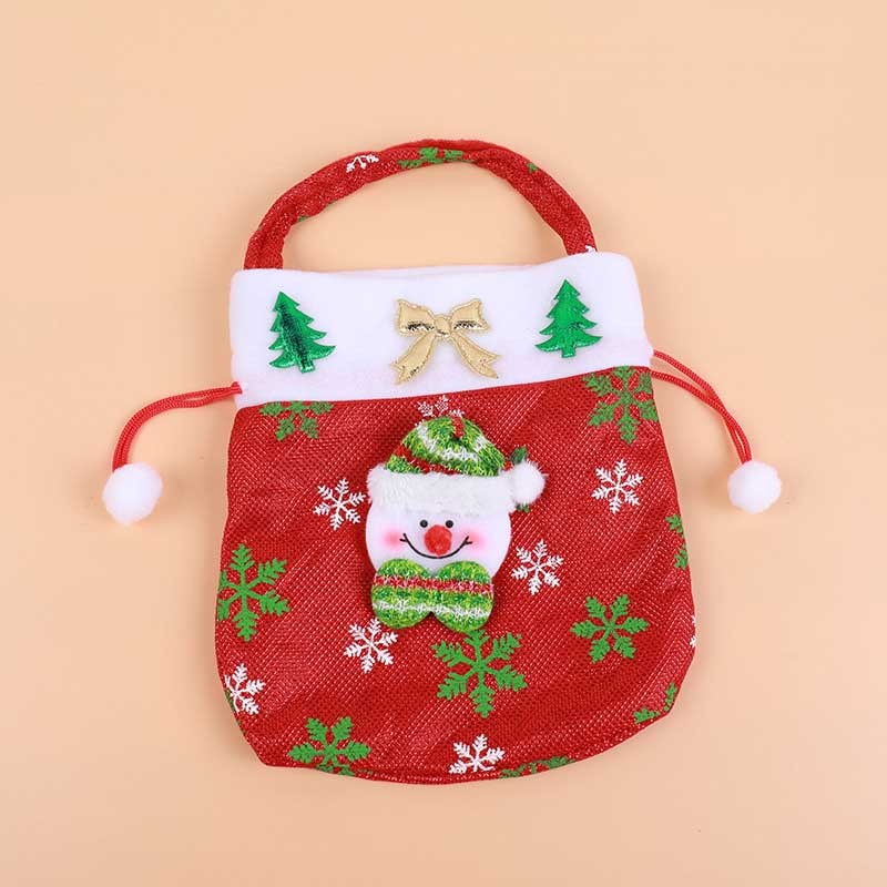 Fiasrel 1pcs/4pcs Christmas Decorations New Christmas Gift Bag Christmas Apple Bag