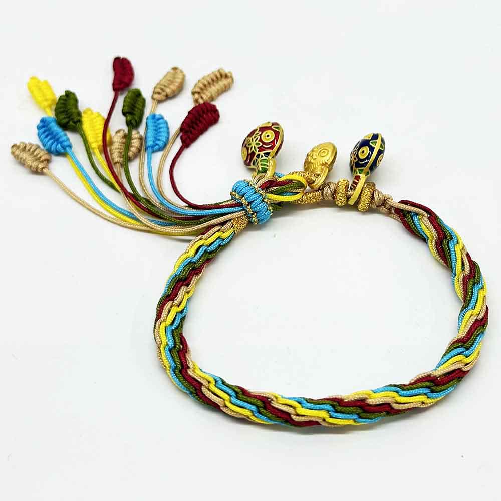 Fiasrel Hand Woven Braided Corn Wheat Bracelets Dragon Knot Adjustable Bracelets