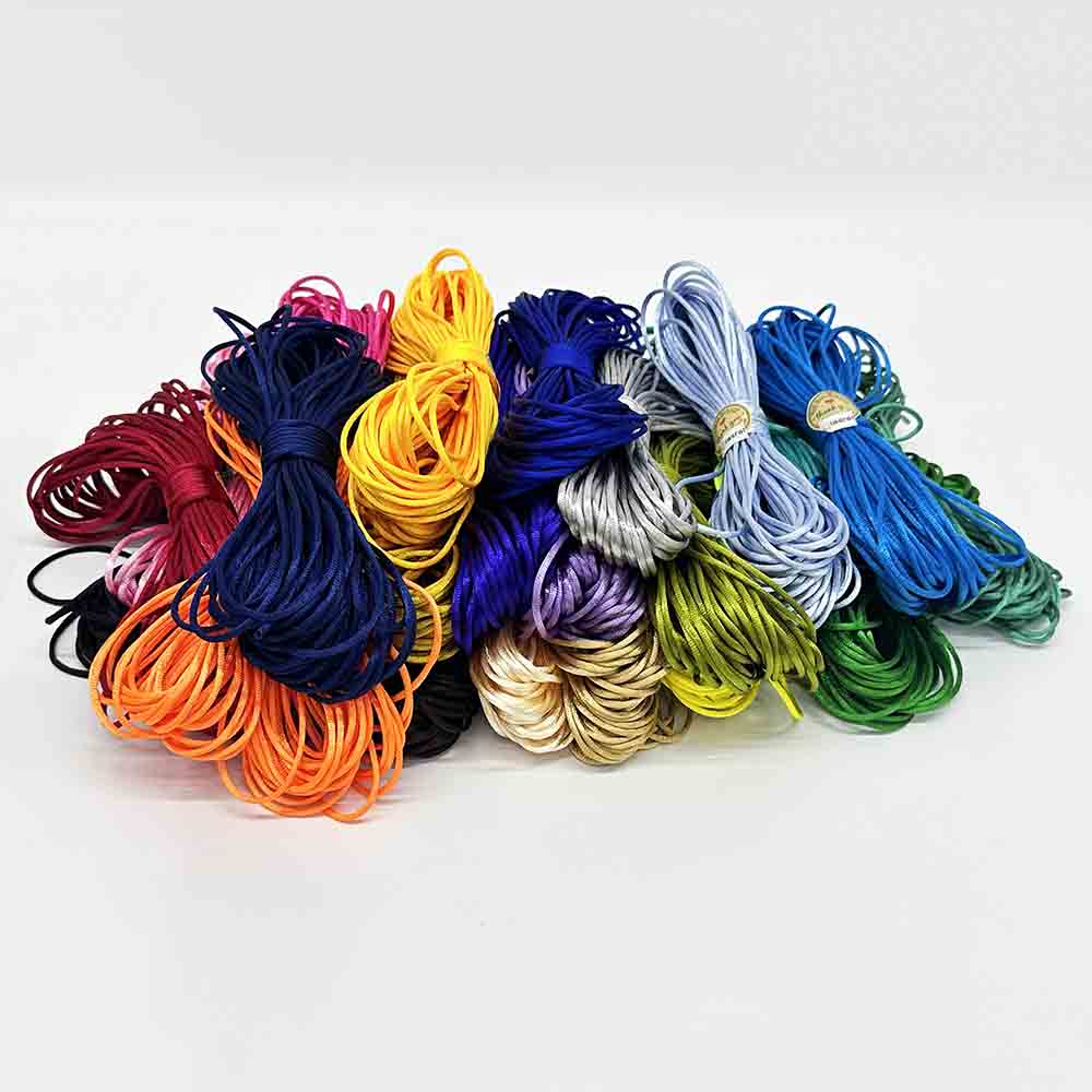 Fiasrel 30Colors 1.5mm 2.0mm 2.5mm 20 Yards/Bundle Satin Nylon Polyester Cord Chinese Knotting Silky Macrame Braided Rope Cord for DIY Handmade Bracelet Necklace Handwoven Jewelry Making Craft Supplie