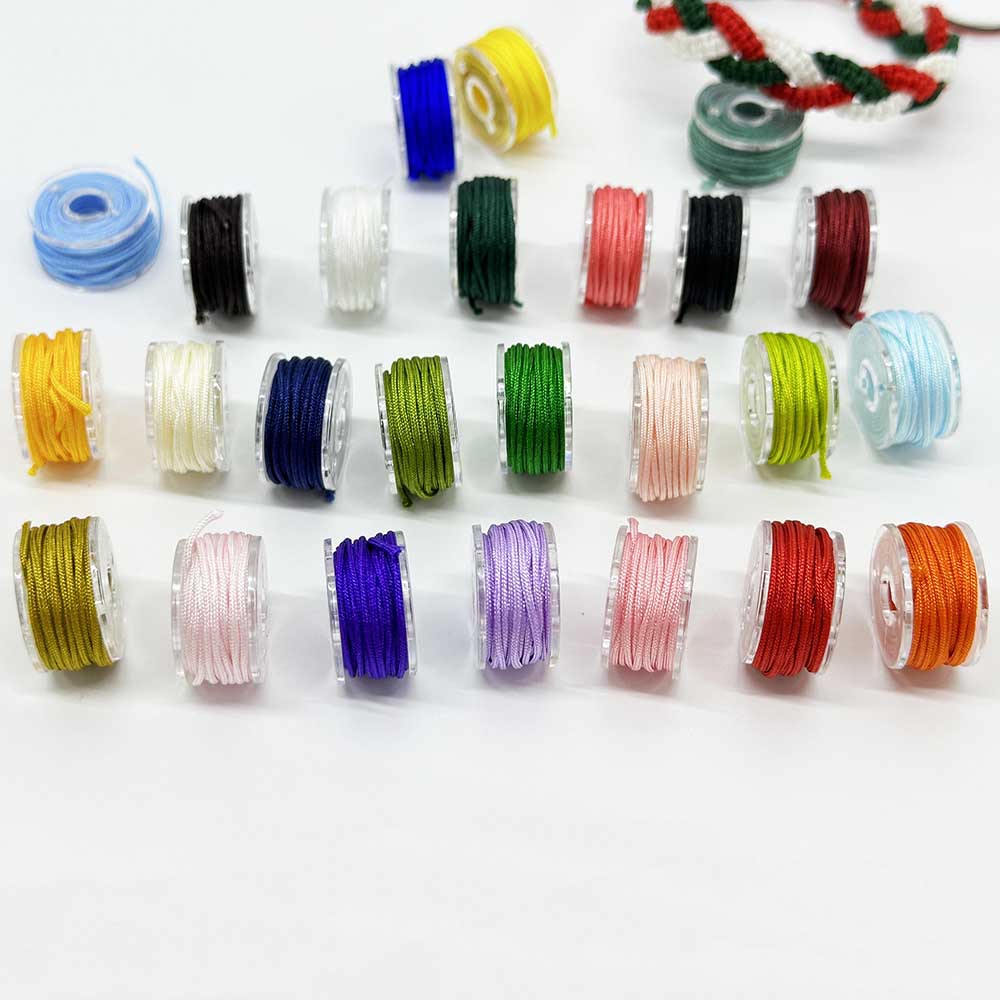 Fiasrel No.72 0.8mm 25 Mixed Colors Nylon Chinese Knot Macrame Cord Rope Non-elastic Jade Thread for DIY Jewelry Making Handmade Bracelets Necklaces Jewelry Accessories