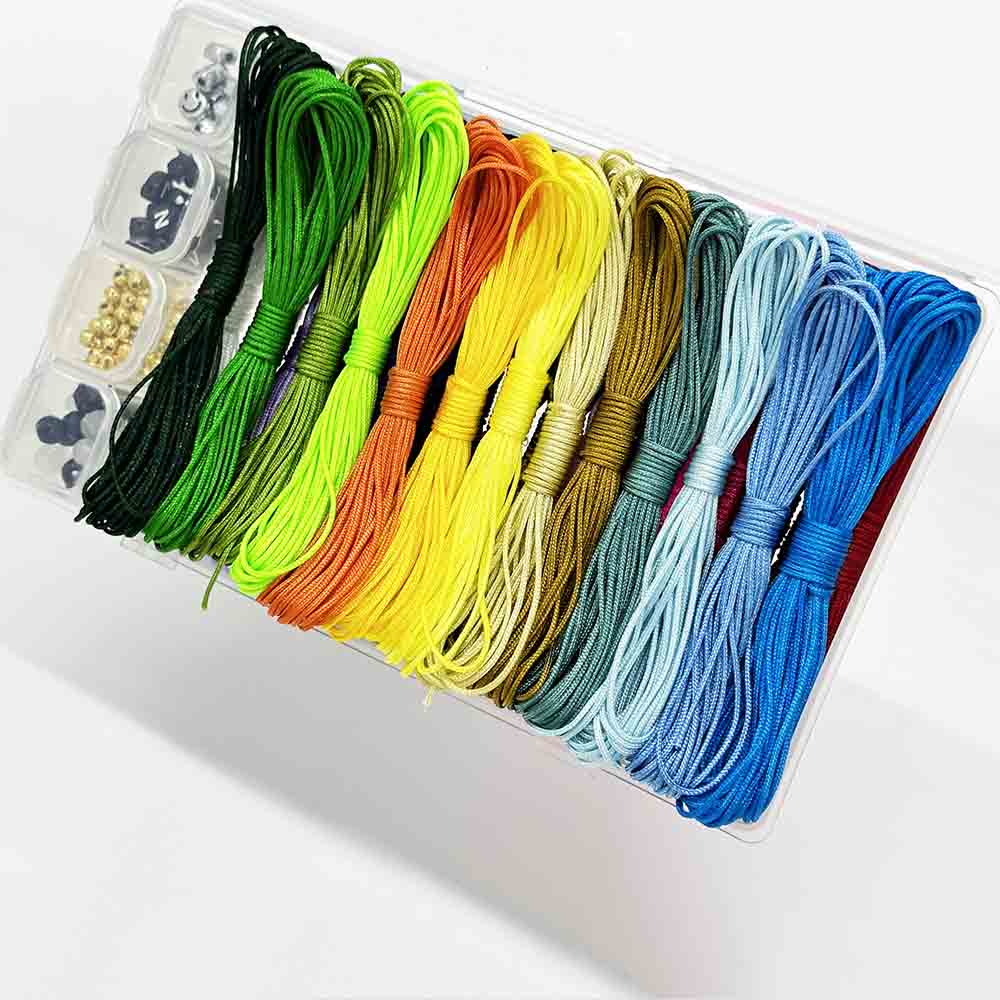 Fiasrel 0.6/0.8/1.0/1.5mm 28-Color Nylon Braided Cord Set Nylon Jade Thread Cord String for DIY Beading Braiding Bracelet Necklace Jewelry Making Handmade Craft