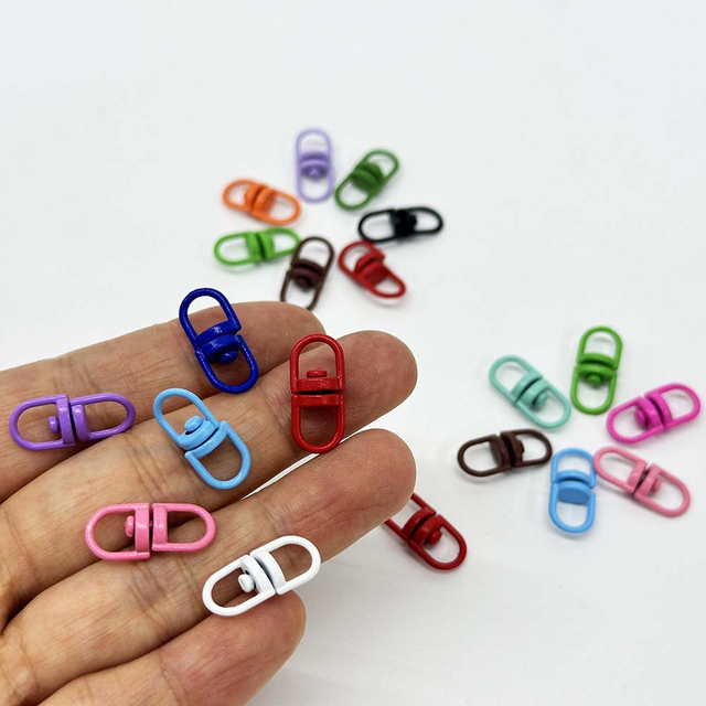 Fiasrel 10/50pcs Zinc Alloy Rotating Clasp Keychain Connectors Swivel Lobster Clasp Keychain for Jewelry Making DIY Findings