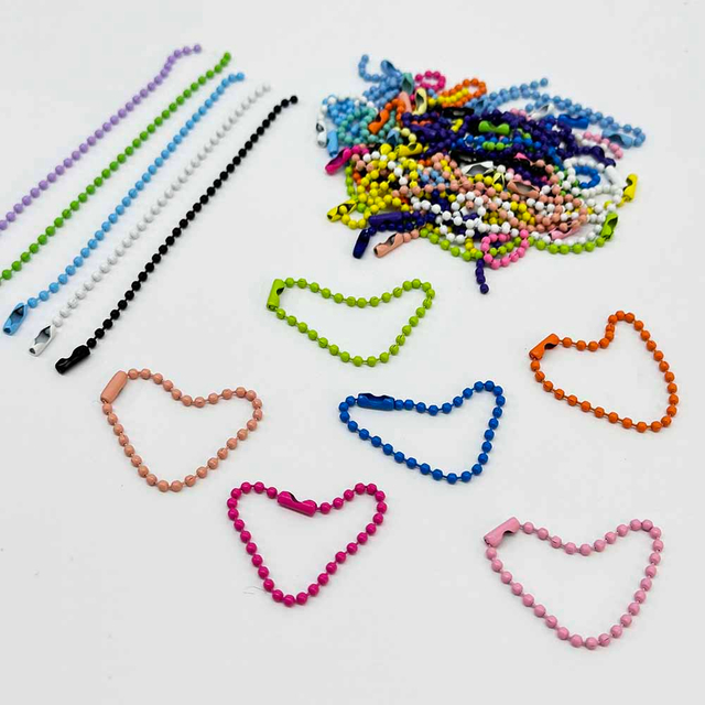Fiasrel 10/50/100pcs Iron Ball Chain Colorful Bead Chains Connector Clasp Metal Hanging Chains for Jewelry Making Supplies Necklace Earring Bracelet Findings DIY Craft Accessories
