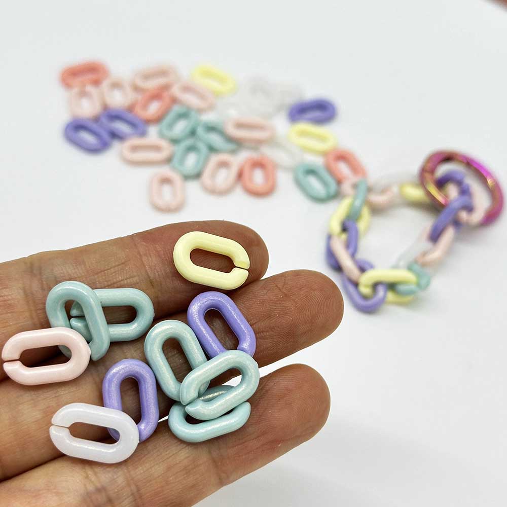 Fiasrel 100pcs Candy Color interlocking beads U-shaped Open Ring Assemblable Chain Links for Bracelet Necklace Earrings DIY Jewelry Making Small Business Supplies