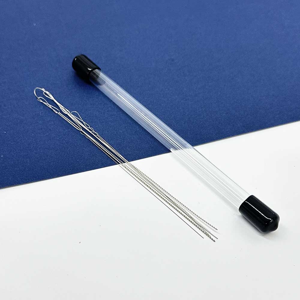 Fiasrel Large Big Eye Stainless Steel Needle Collapsible Embroidery Bead Needle Thread Sewing Beading Needles