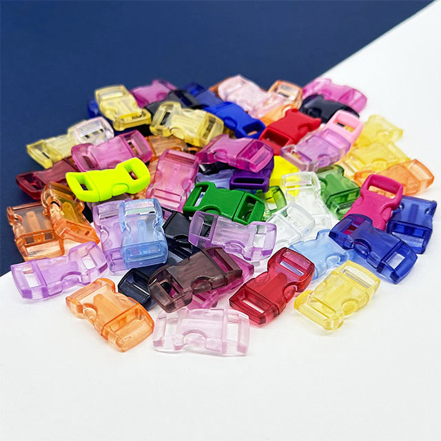 Fiasrel 10mm 10/50pcs Assorted Colors Plastic Side Release Buckles for Paracord Bracelet Pet Collars Buckle Straps Webbing Sewing Accessories