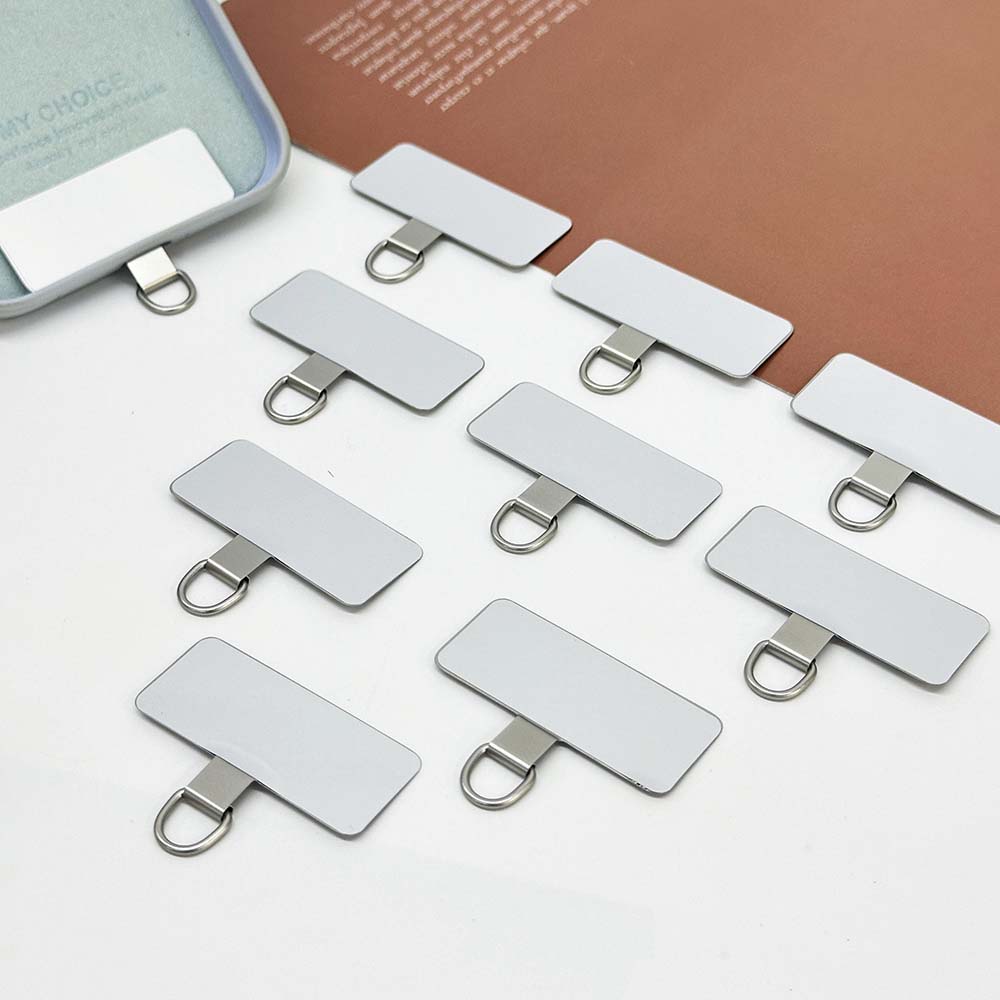 Fiasrel 2/10pcs Stainless Steel Universal Mobile Phone Lanyard Patch Metal Safety Ultra-thin Mobile Phone Strap Accessories