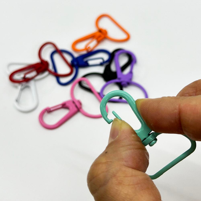 Fiasrel 10pcs Multicolor Alloy Spray Painted Spring Buckles for DIY Keyring Handmade Crafts Making