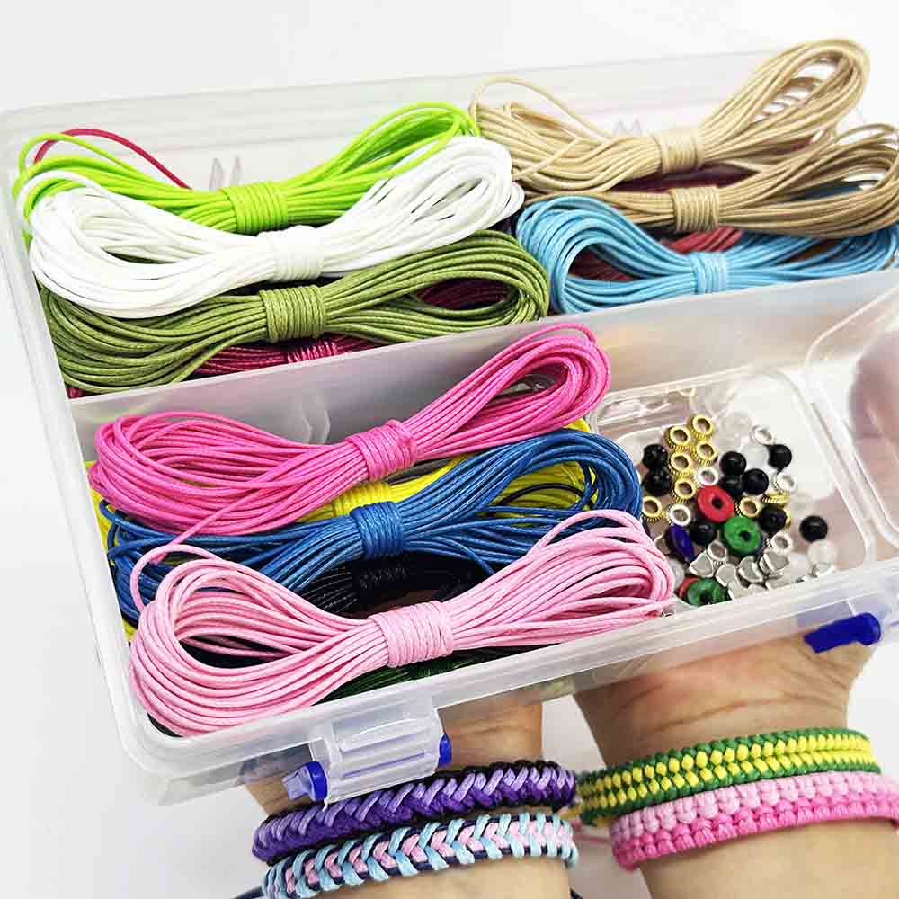 Fiasrel 5m/lot 10m/lot 30Color 0.5mm 0.8mm 1.0mm 1.5mm 1Set DIY Braided Handmade Polyester Leather Thread String Wax Thread String Strap for DIYJewelry Bracelet Making Macrame Crafting Supplier