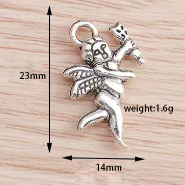 Fiasrel 20pcs Angel Cupid Charms Retro Alloy Angel Pendant for Necklaces Bracelets Earrings Keychains Craft Supplies