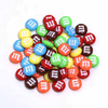 Fiasrel 20/50pcs Colorful Flat Round Beads Rainbow Candy Straight Hole Plated M Bean Acrylic Beads for DIY Jewelry Making Bracelet Phone Chain Handmade Craft Supplies