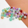Fiasrel 50/300pcs 8/10mm White Jade Inked And Splashed Beads Mixed Color Gradient Glass Beads for Jewelry Making Handmade DIY Bracelet Necklace Phone Chain Crafts Small Business Supplies