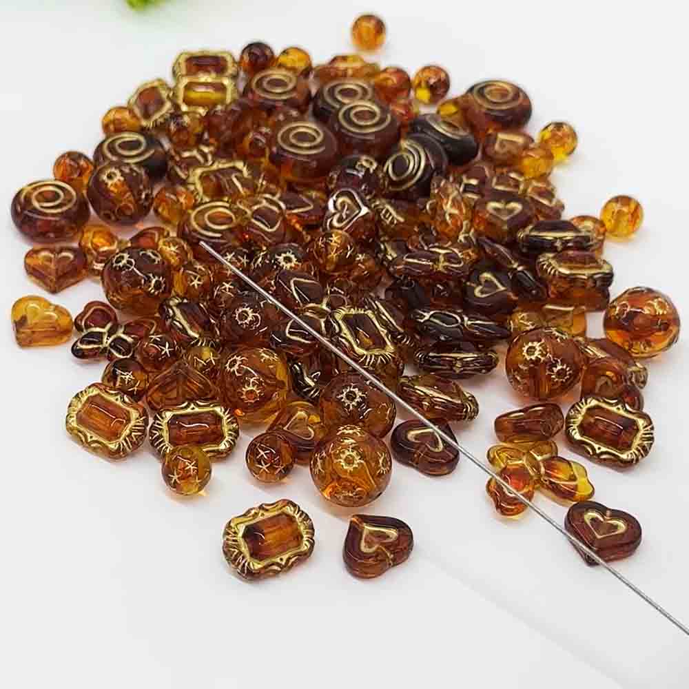 Fiasrel 20pcs Baroque Vintage Gilded Color Round Sunflower Butterfly Heart Mirror Blocks Acrylic Beads for Jewelry Making Bracelets Keychain Phone Chains Handmade Craft Supplies
