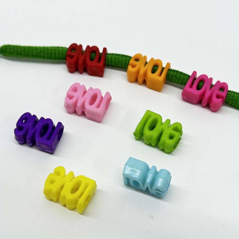 Fiasrel 50pcs Mixed Color Straight Hole Beads Charms Acrylic Love Alphabet Beads for DIY Necklace Bracelet Jewelry Making Supplies