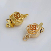 Fiasrel 5pcs 14K 18K Golden Brass Flower Box Clasps Filigree Star Floral Box Clasp Filigree Pearl Clasps for DIY Jewelry Necklace Bracelet Making Supplies