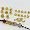 Fiasrel 18k Golden Plated 4/6/8mm Hollow Spacer Beads for DIY Jewelry Making Bracelet Necklace Accessories Supplies