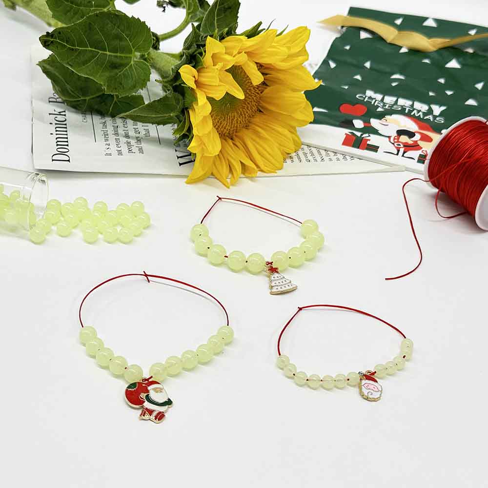Fiasrel 100pcs 4-16mm Acrylic Glow In The Dark Beads Luminous Loose Beads for DIY Jewelry Making Supplies Bracelet Necklace Accessories
