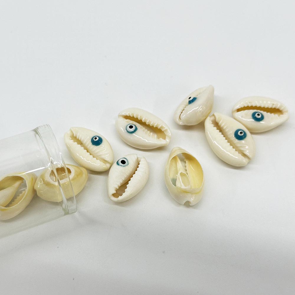Fiasrel 20pcs Shell Pendant Charms Natural Evil Eye Cowrie Seashell Beads for Jewelry Making Bracelet Necklace Earring DIY Accessories