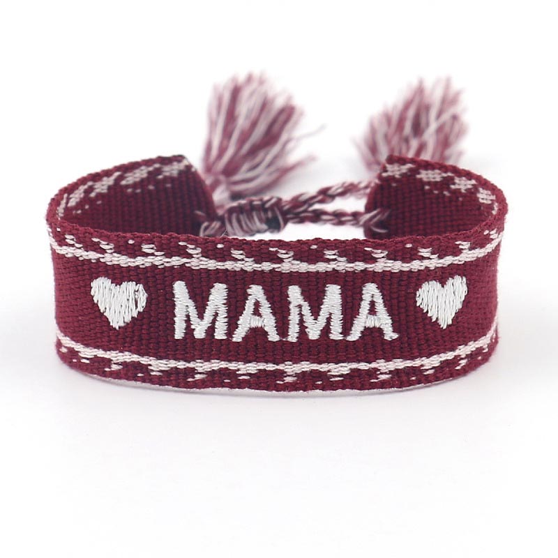 Fiasrel Ribbon Bracelet MAMA Friendship Woven Bracelet