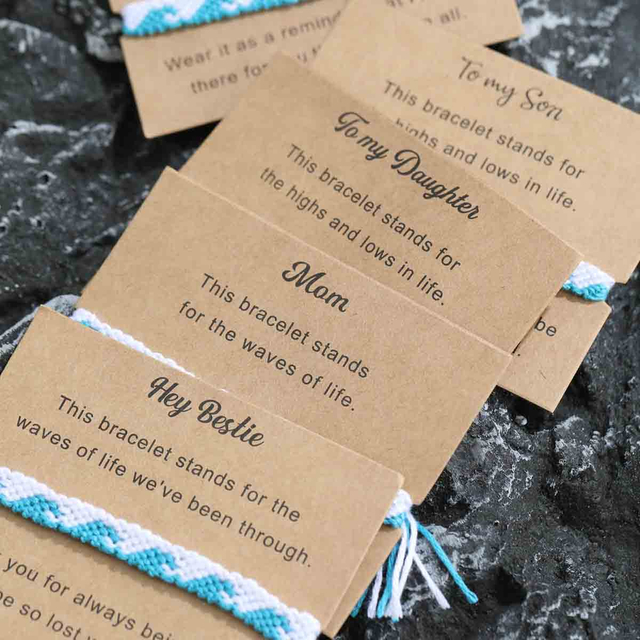 Fiasrel Bracelet With Card String Love Heart Friendship Bracelets Gifts