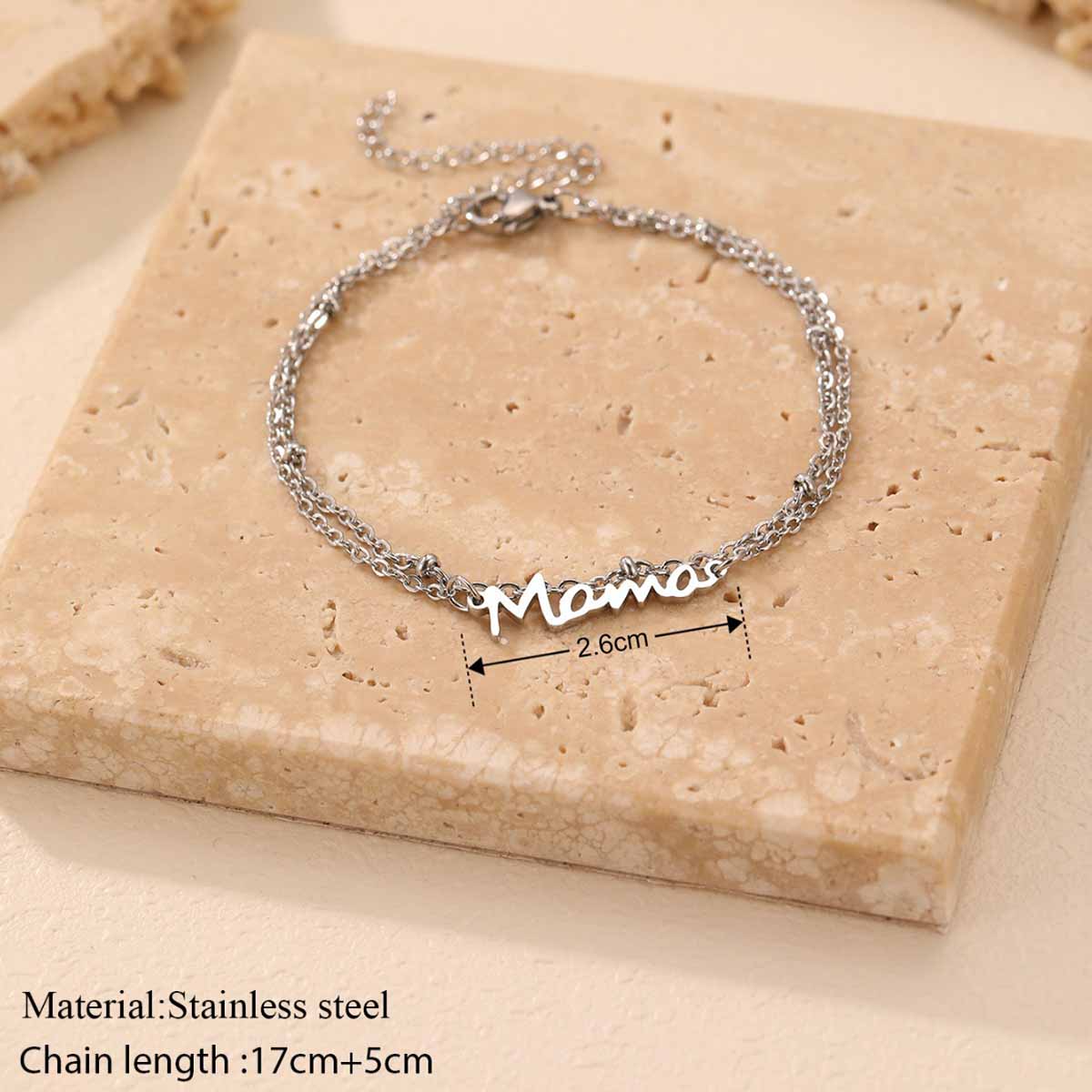 Fiasrel Personalized Mothers Day Gift Jewelry Gold Plated Stainless Steel Bracelets 