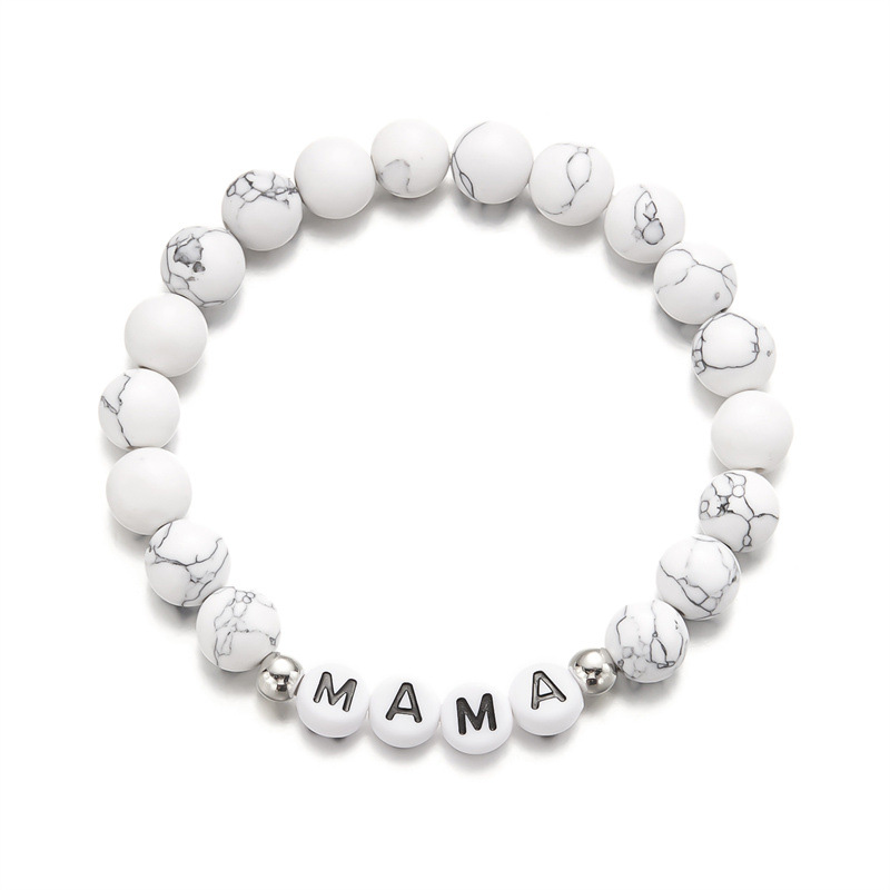 Fiasrel Mama Bracelet Handmade Jewelry Matte Beaded Bracelet Personalized Bracelet
