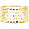 Fiasrel New Personalized Name Bead Bracelet Mama Bracelet Gift for Her